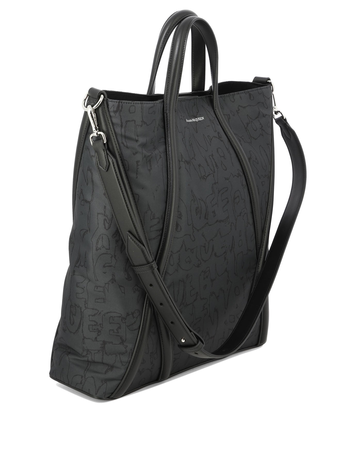 BLACK POLYESTER SHOULDER BAG Alexander McQueen