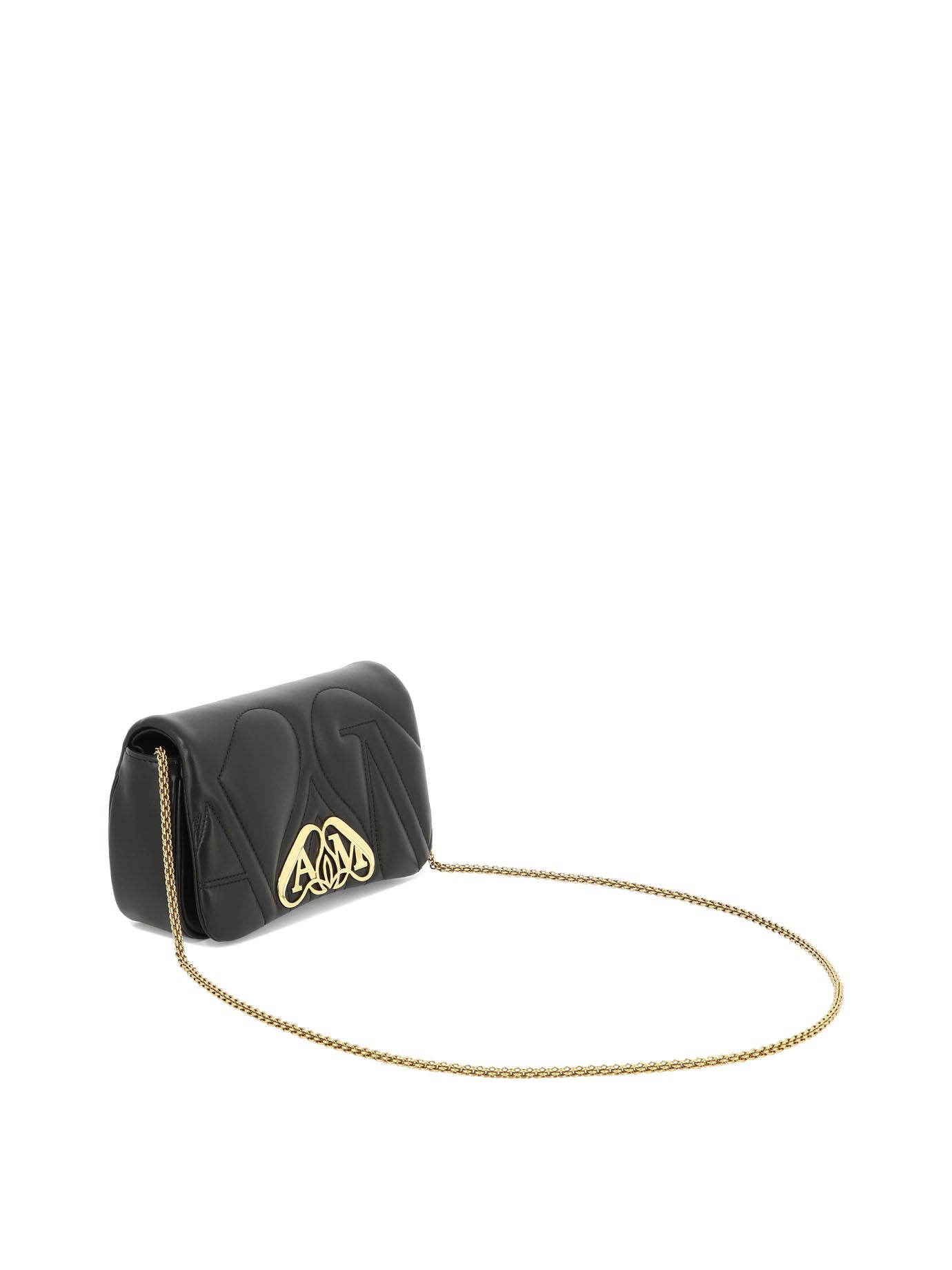 LEATHER BLACK CROSSBODY BAG Alexander McQueen