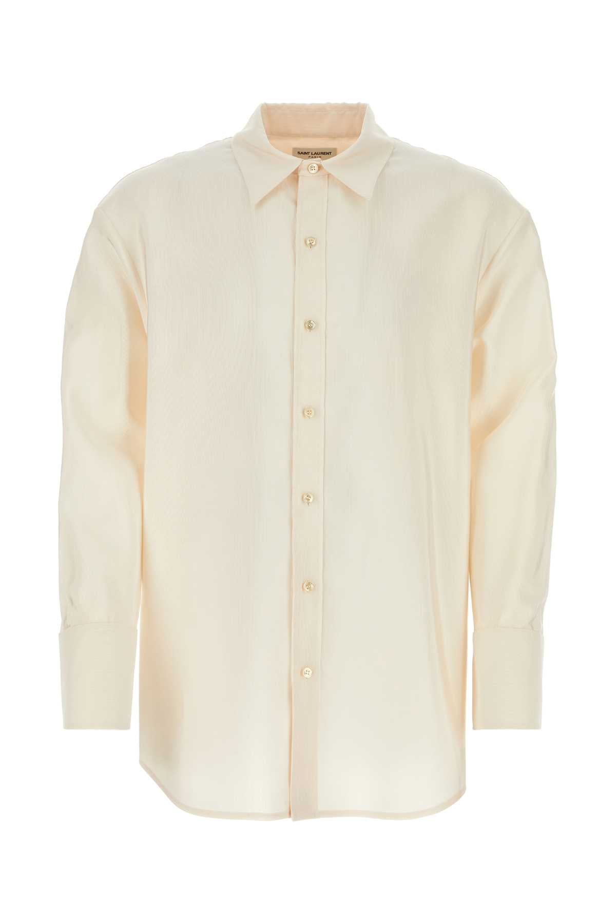 IVORY FAILLE OVERSIZE SHIRT