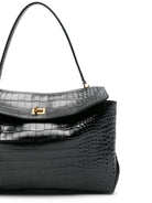 BLACK LEATHER RODEO HANDBAG Balenciaga