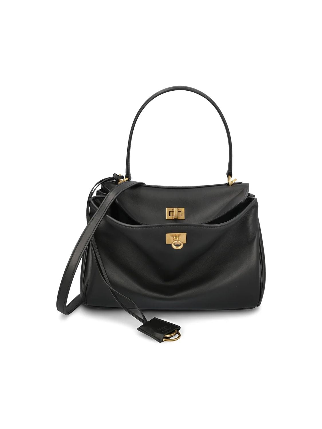 BLACK LEATHER SMALL RODEO HANDBAG Balenciaga BLACK TU