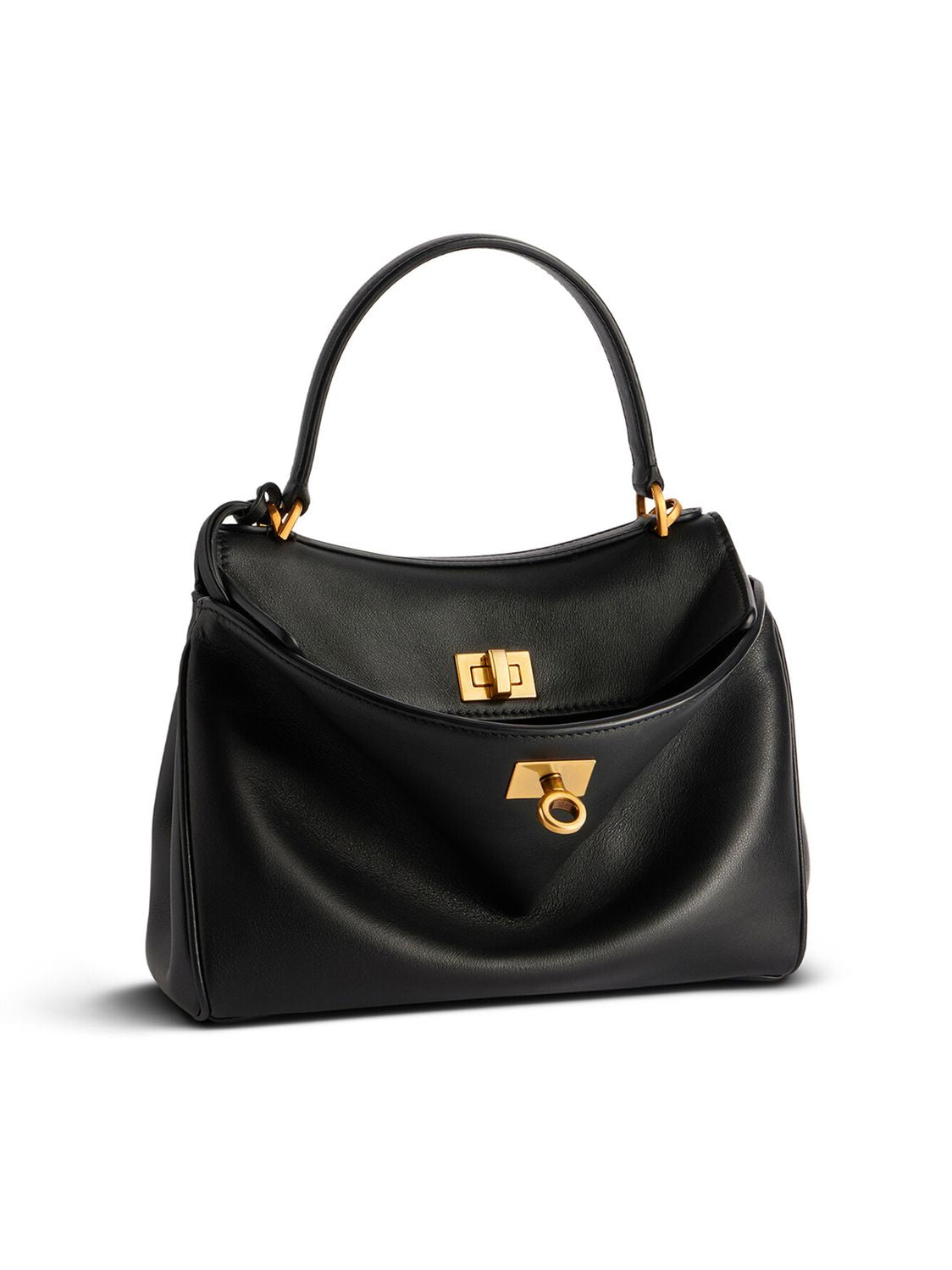 BLACK LEATHER MINI RODEO HANDBAG Balenciaga