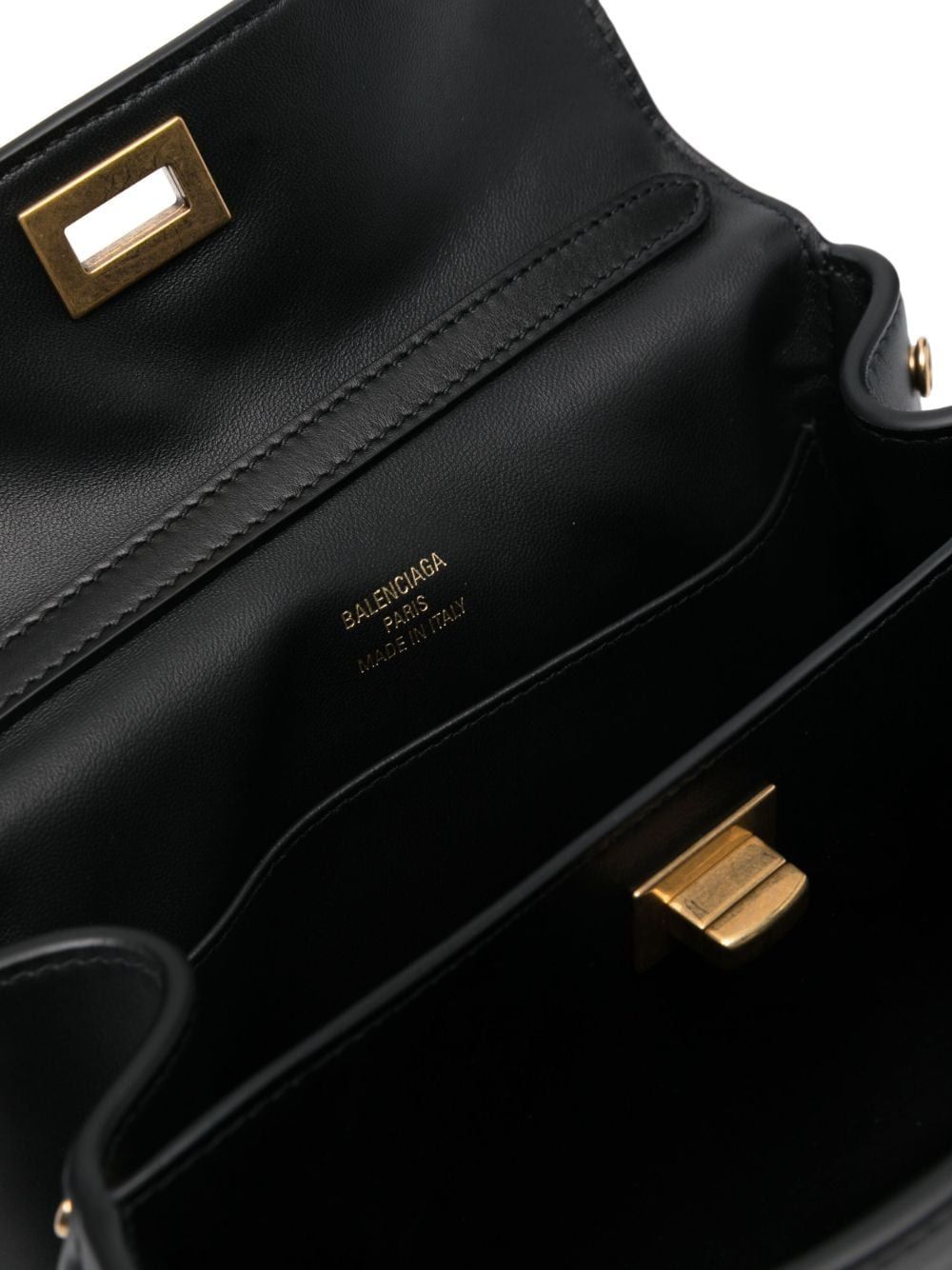 BLACK LEATHER MINI RODEO HANDBAG Balenciaga