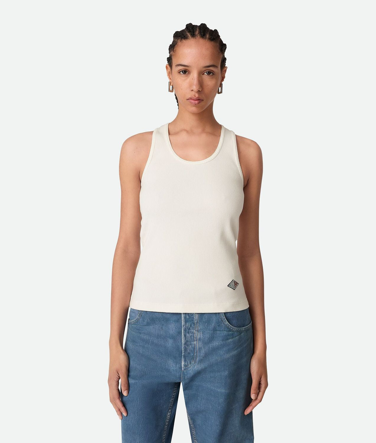 RIBBED COTTON JERSEY TOP Bottega Veneta WHITE S