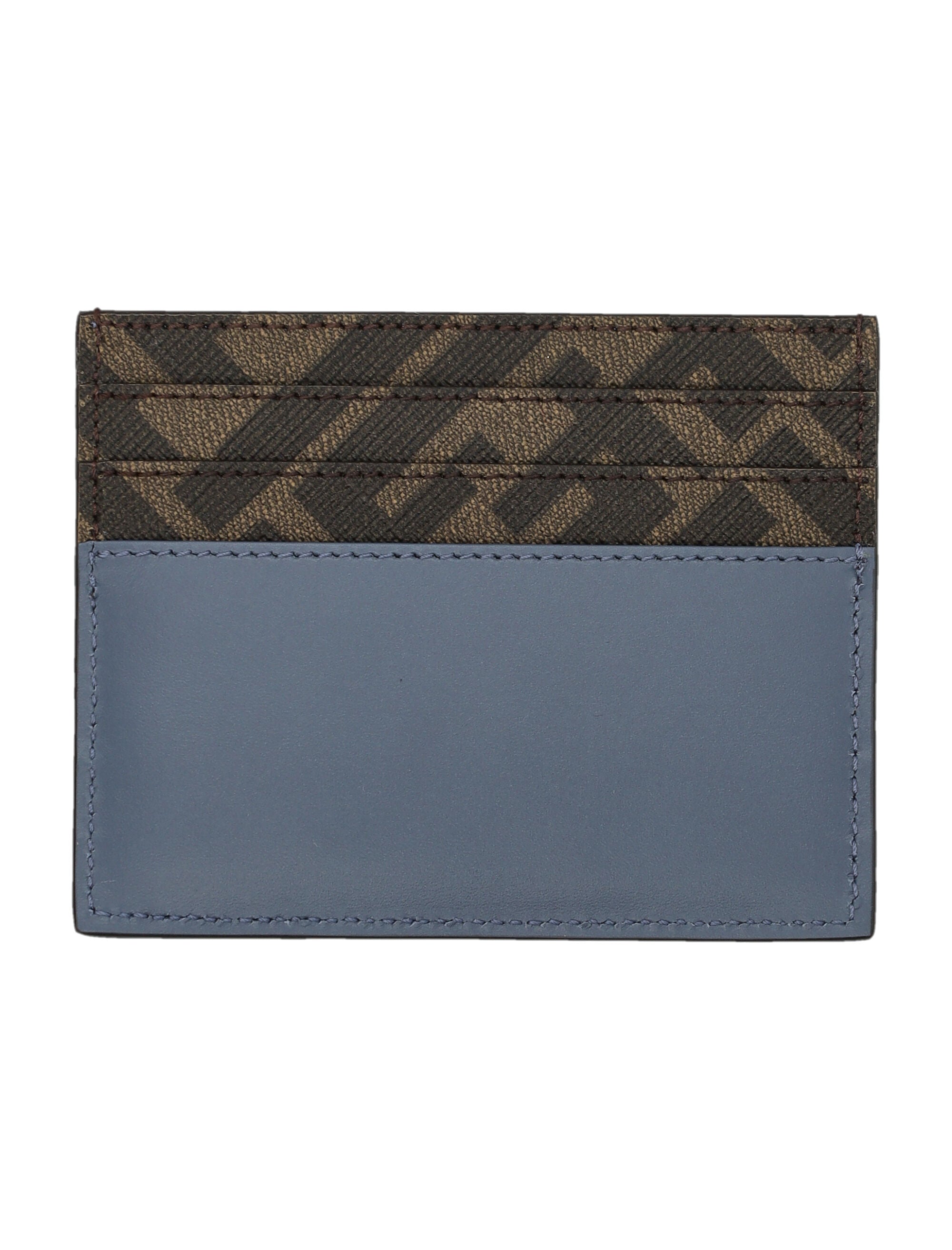 LEATHER AND FF CANVAS SQUARED CARD HOLDER Fendi