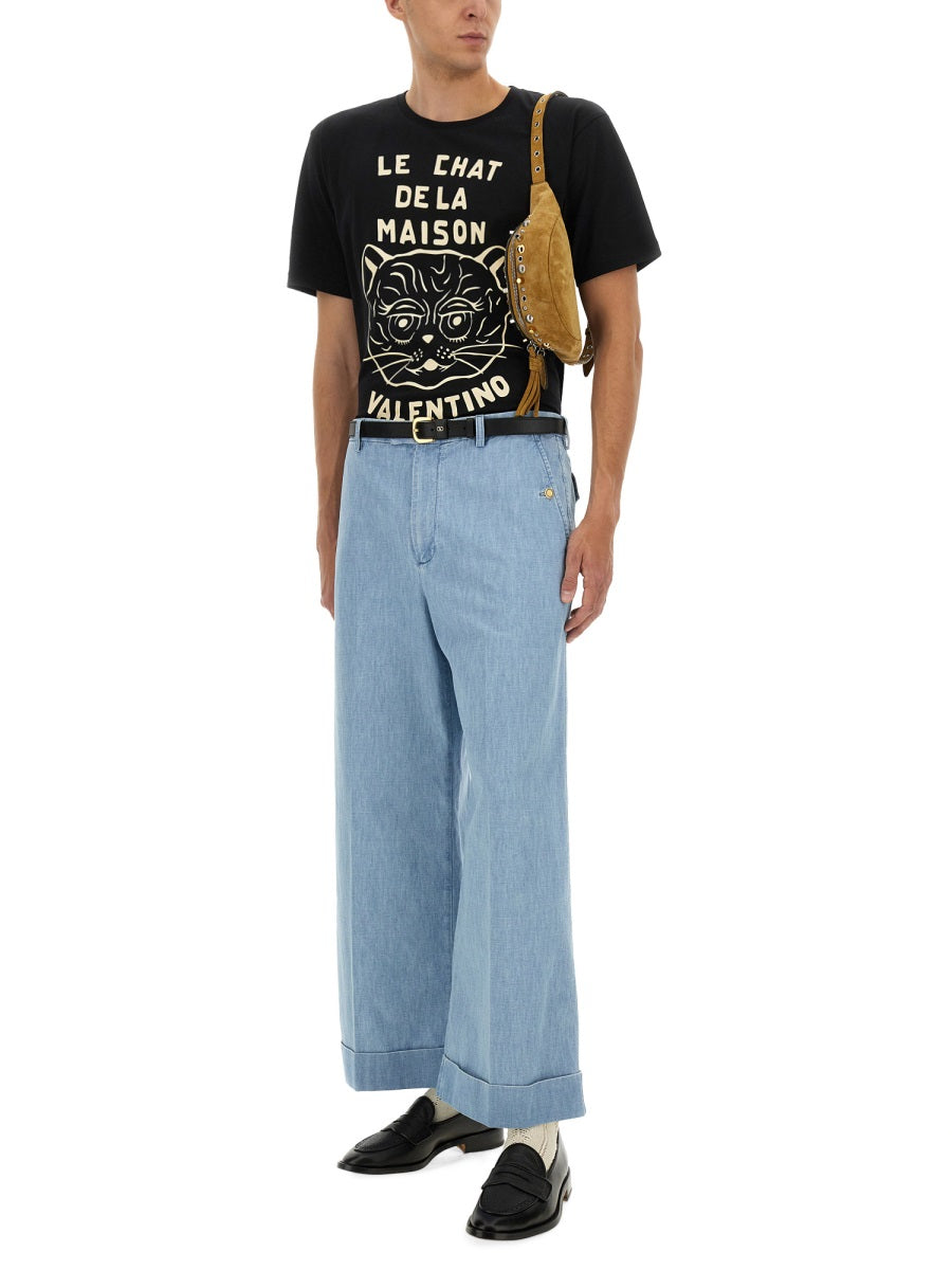 BLACK COTTON T-SHIRT Valentino Garavani