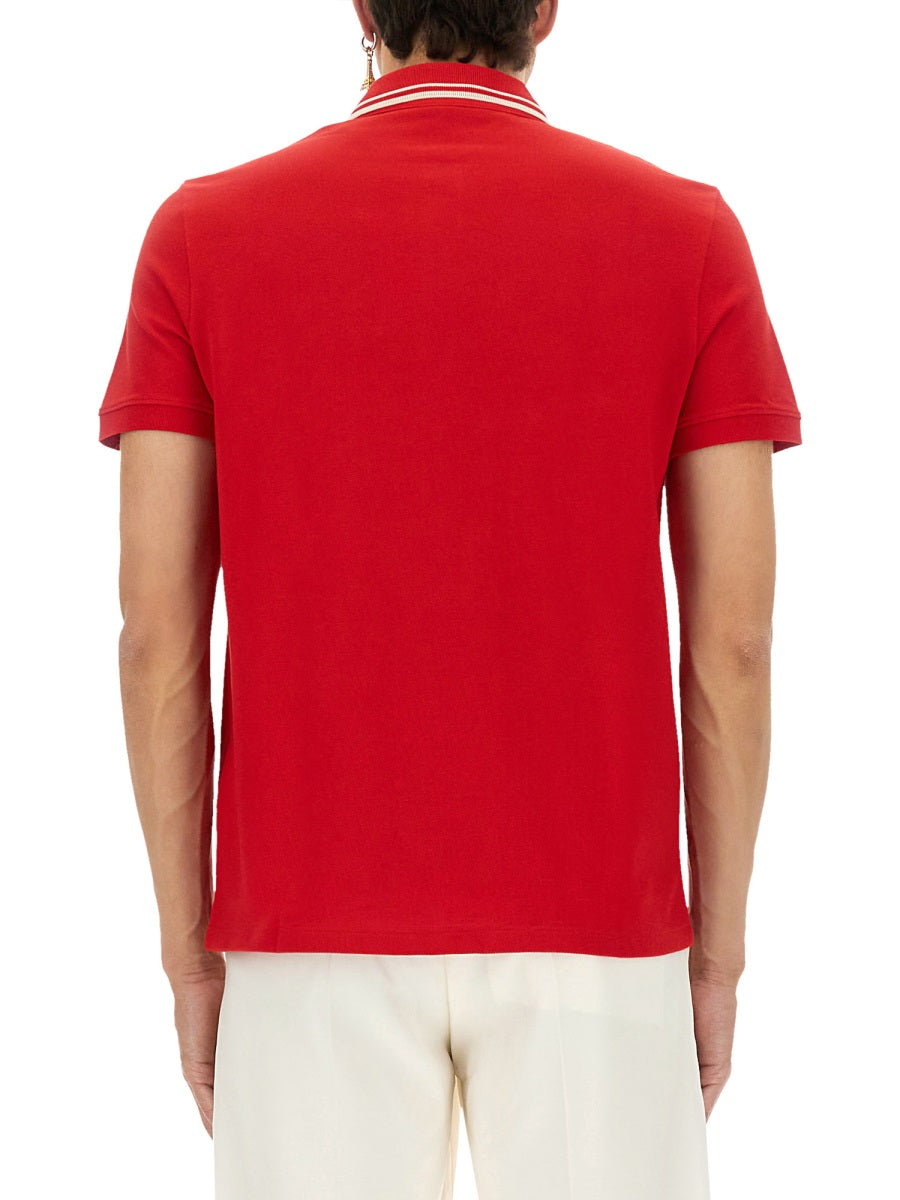 RED COTTON POLO SHIRTS Valentino
