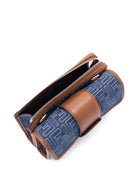 DENIM-EFFECT FF JACQUARD AND LEATHER DOUBLE BAGUETTE BAG Fendi