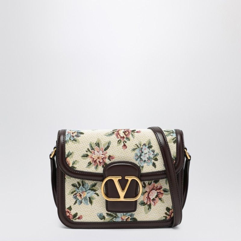 EMBROIDERED FABRIC 9TO5 CROSSBODY BAG Valentino Garavani FLORAL TU