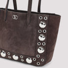 BROWN SUEDE NELLCÃ´TE SHOPPING BAG Valentino Garavani