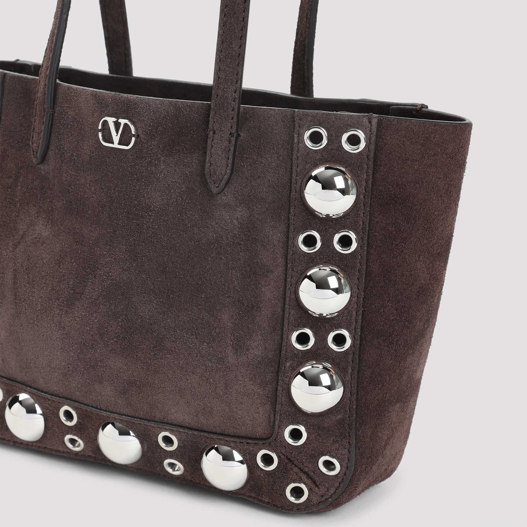 BROWN SUEDE NELLCÃ´TE SHOPPING BAG Valentino Garavani