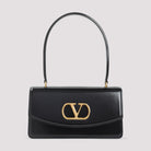 BLACK LEATHER VAIN SHOULDER BAG Valentino Garavani