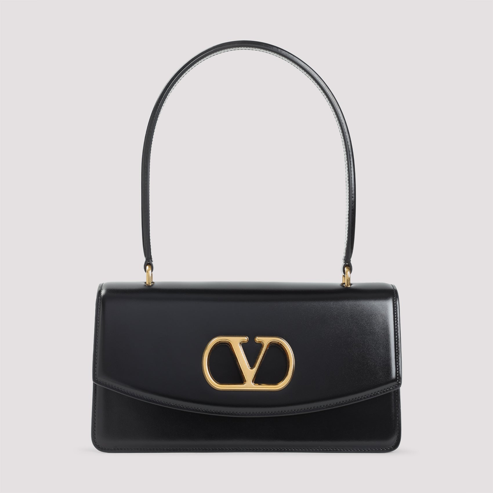 BLACK LEATHER VAIN SHOULDER BAG Valentino Garavani