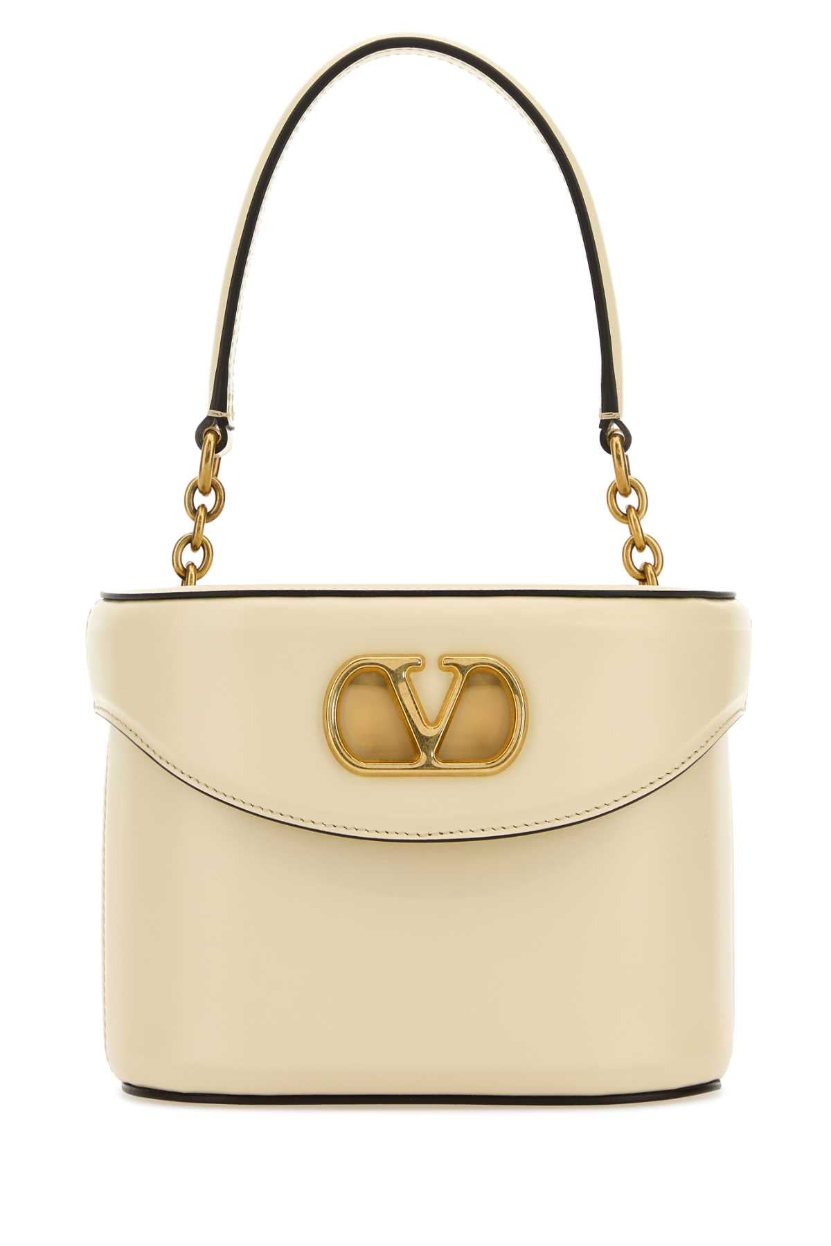 IVORY LEATHER VLOGO SIGNATURE BUCKET BAG Valentino Garavani WHITE TU