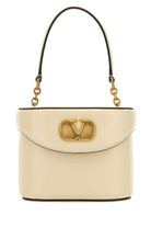IVORY LEATHER VLOGO SIGNATURE BUCKET BAG Valentino Garavani WHITE TU