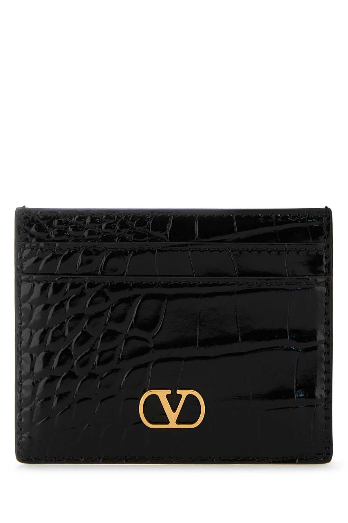 BLACK LEATHER VLOGO CARD HOLDER Valentino Garavani BLACK TU