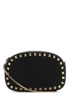 BLACK LEATHER ROCKSTUD CROSSBODY BAG Valentino Garavani BLACK TU