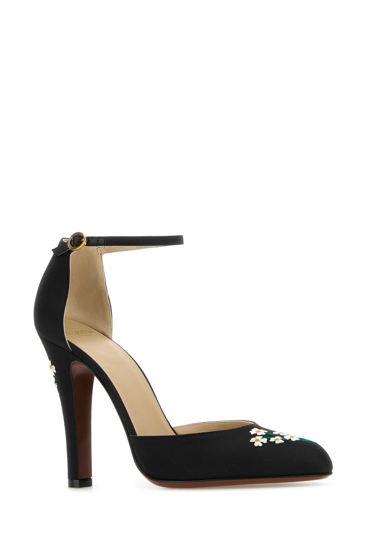 BLACK FABRIC HI DOLLY PUMPS Valentino Garavani