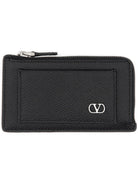 VLOGO SIGNATURE LEATHER COIN PURSE Valentino Garavani BLACK UNI