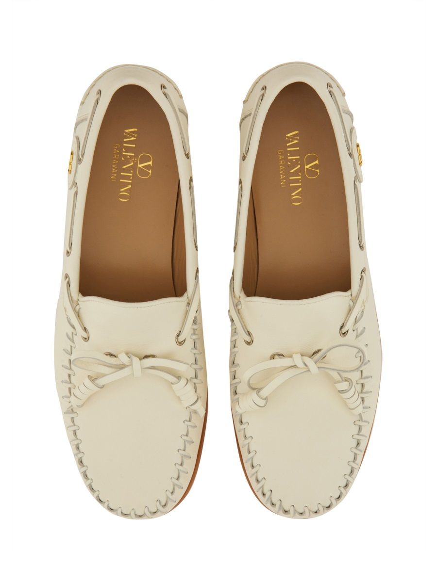 IVORY LEATHER LOAFERS Valentino Garavani