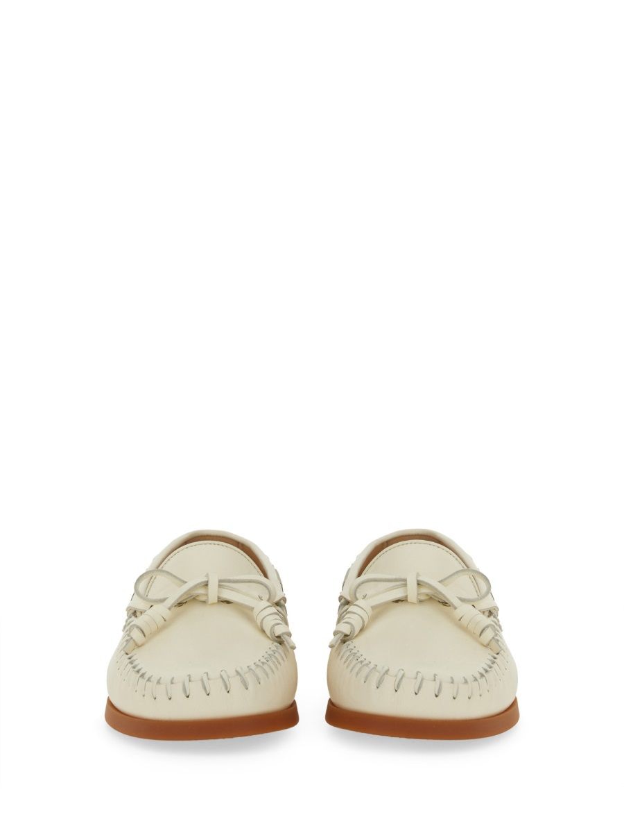 IVORY LEATHER LOAFERS Valentino Garavani