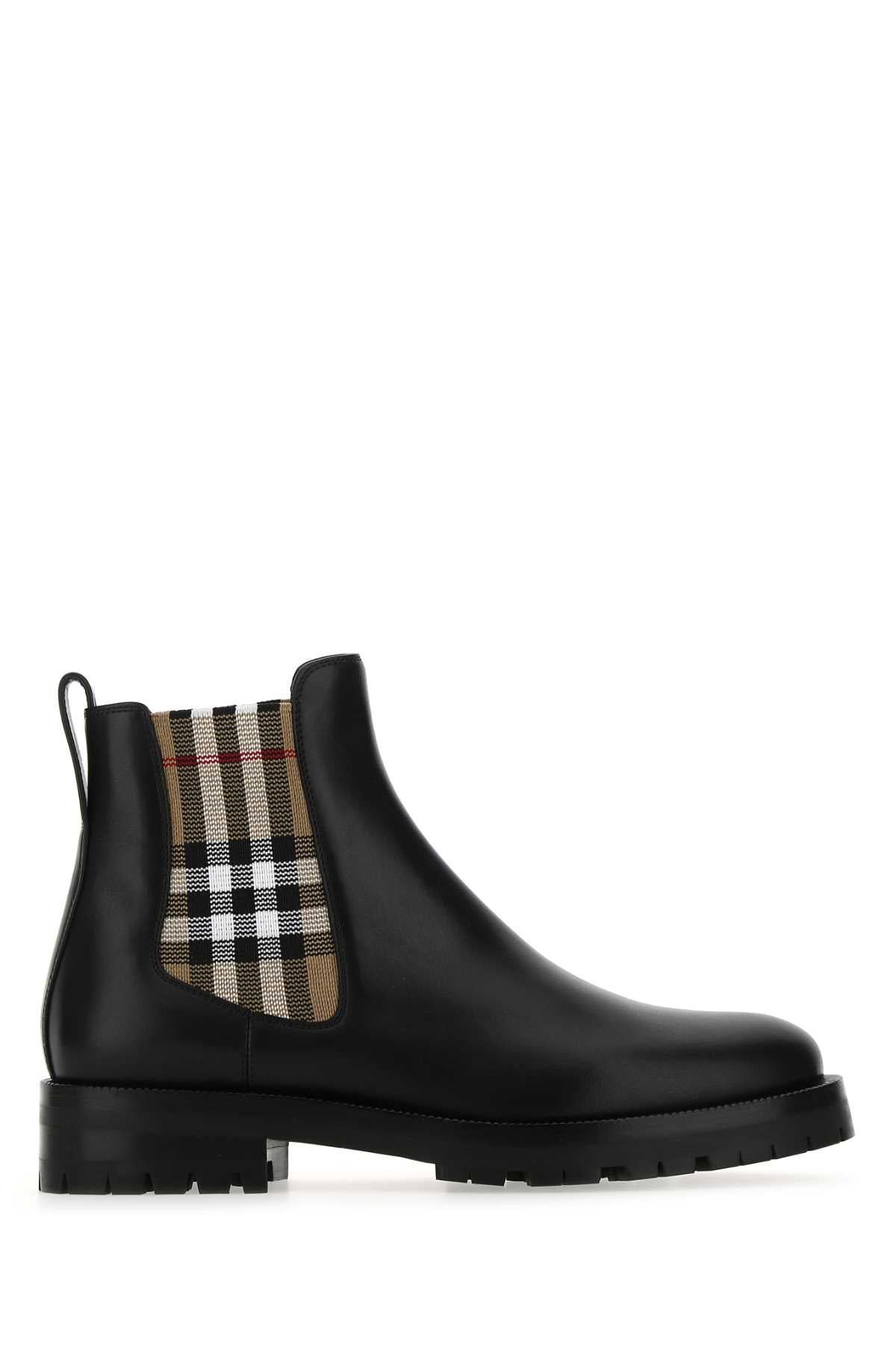 BLACK LEATHER ANKLE BOOTS Burberry BLACK 36