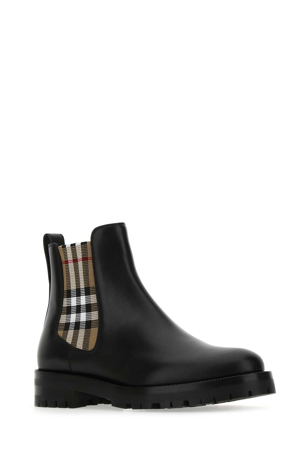 BLACK LEATHER ANKLE BOOTS Burberry