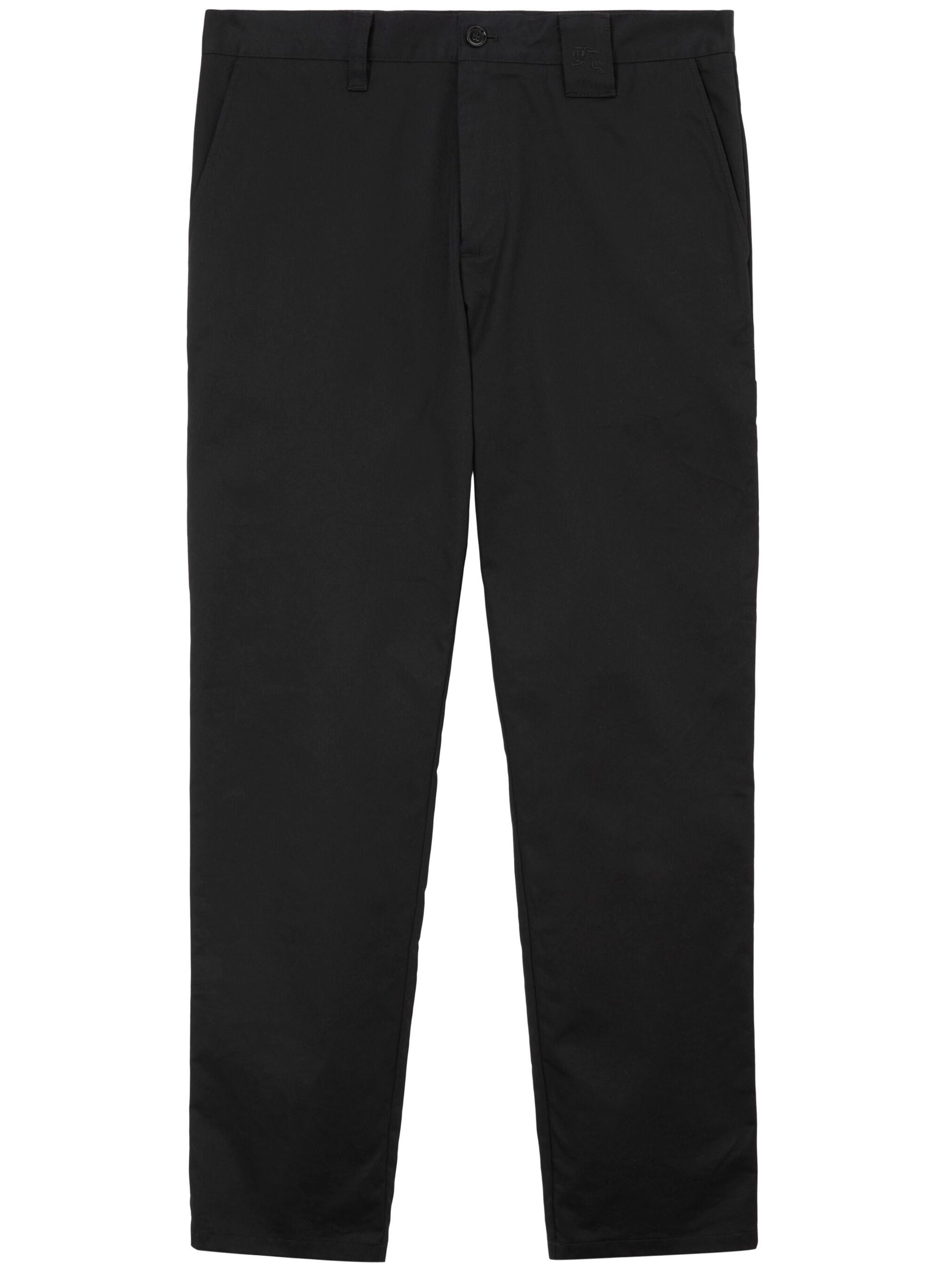 BLACK STRAIGHT-LEG COTTON TROUSERS