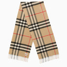 CHECKED CASHMERE SCARF Burberry Beige TU