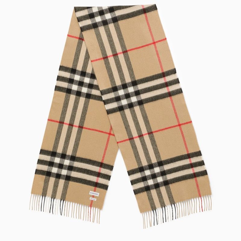 CHECKED CASHMERE SCARF Burberry Beige TU