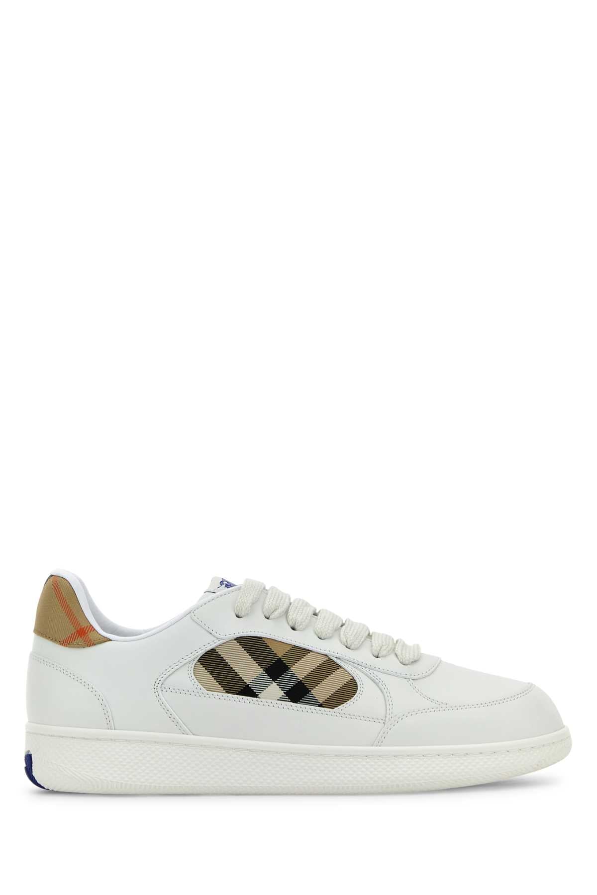 WHITE LEATHER SNEAKERS Burberry WHITE 40.5
