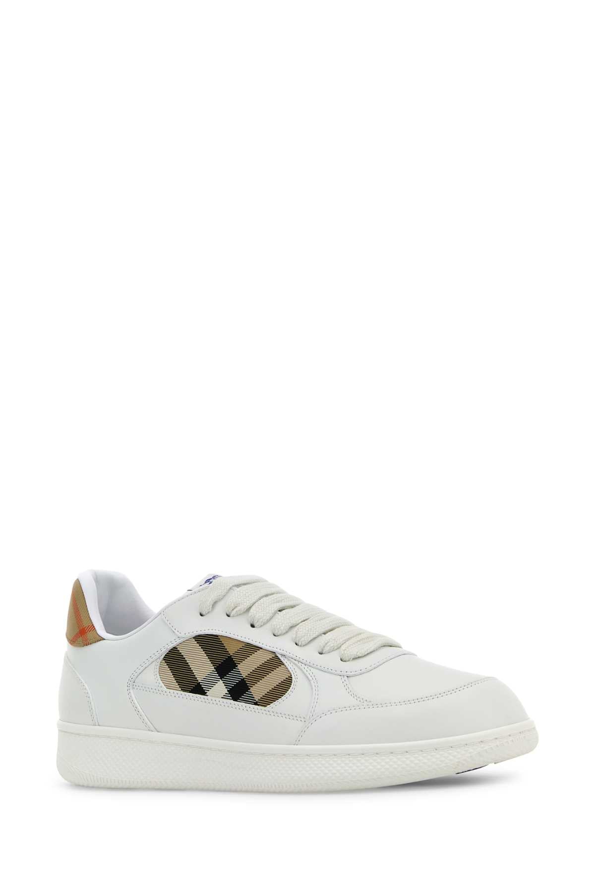 WHITE LEATHER SNEAKERS Burberry