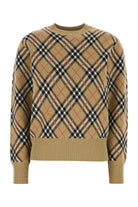 EMBROIDERED WOOL BLEND SWEATER Burberry CHECKED XXS