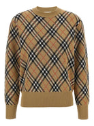 CHECK-PATTERN WOOL SWEATER Burberry NUDE & NEUTRALS S