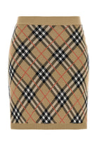 EMBROIDERED WOOL BLEND MINI SKIRT Burberry CHECKED XS