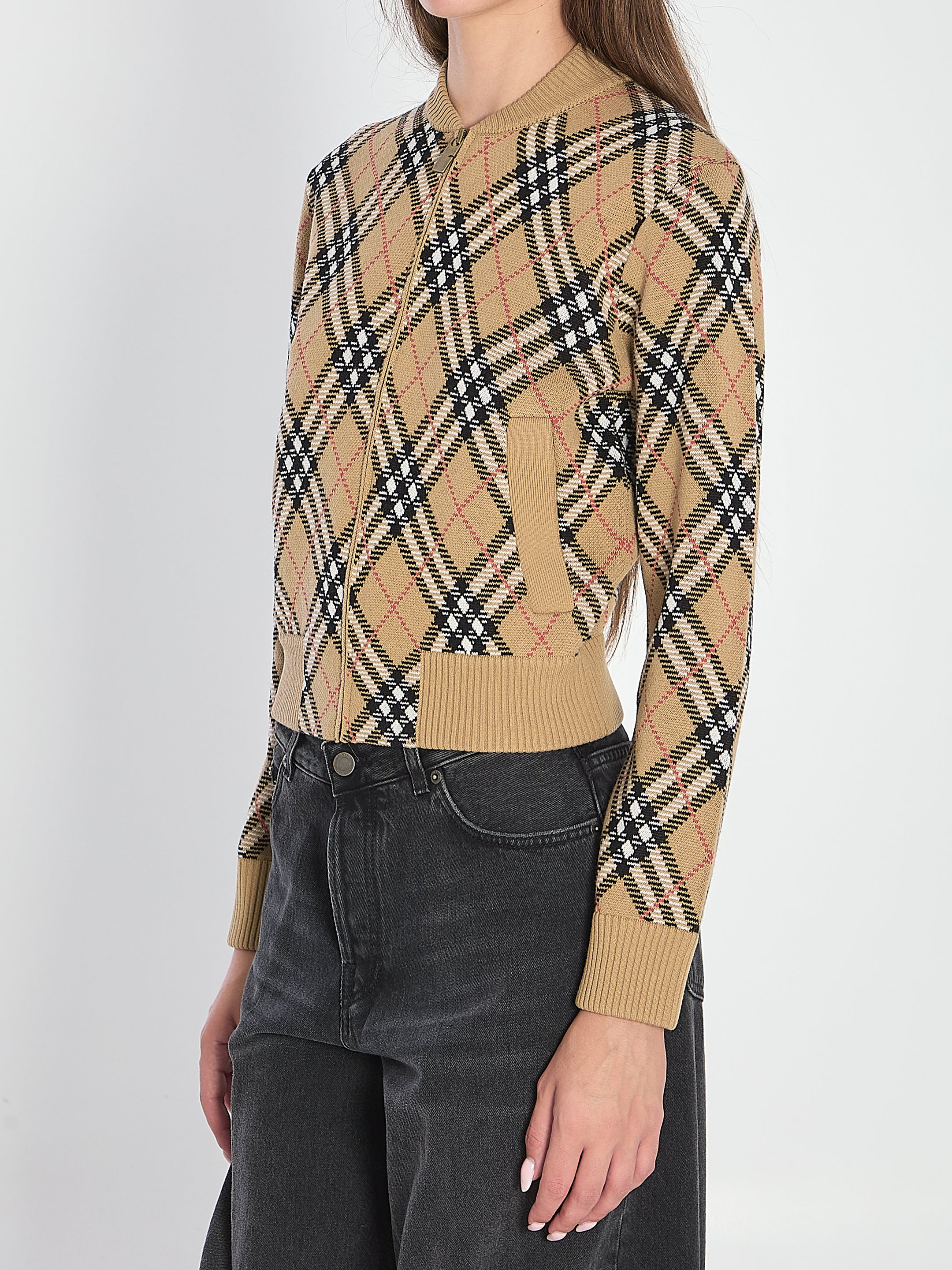 EMBROIDERED WOOL BLEND CARDIGAN Burberry