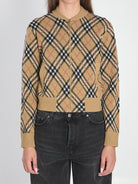 EMBROIDERED WOOL BLEND CARDIGAN Burberry CHECKED XS