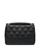 BLACK CALF GRAIN LEATHER HANDBAG Burberry