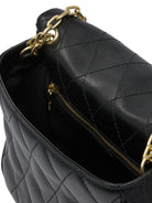 BLACK CALF GRAIN LEATHER HANDBAG Burberry