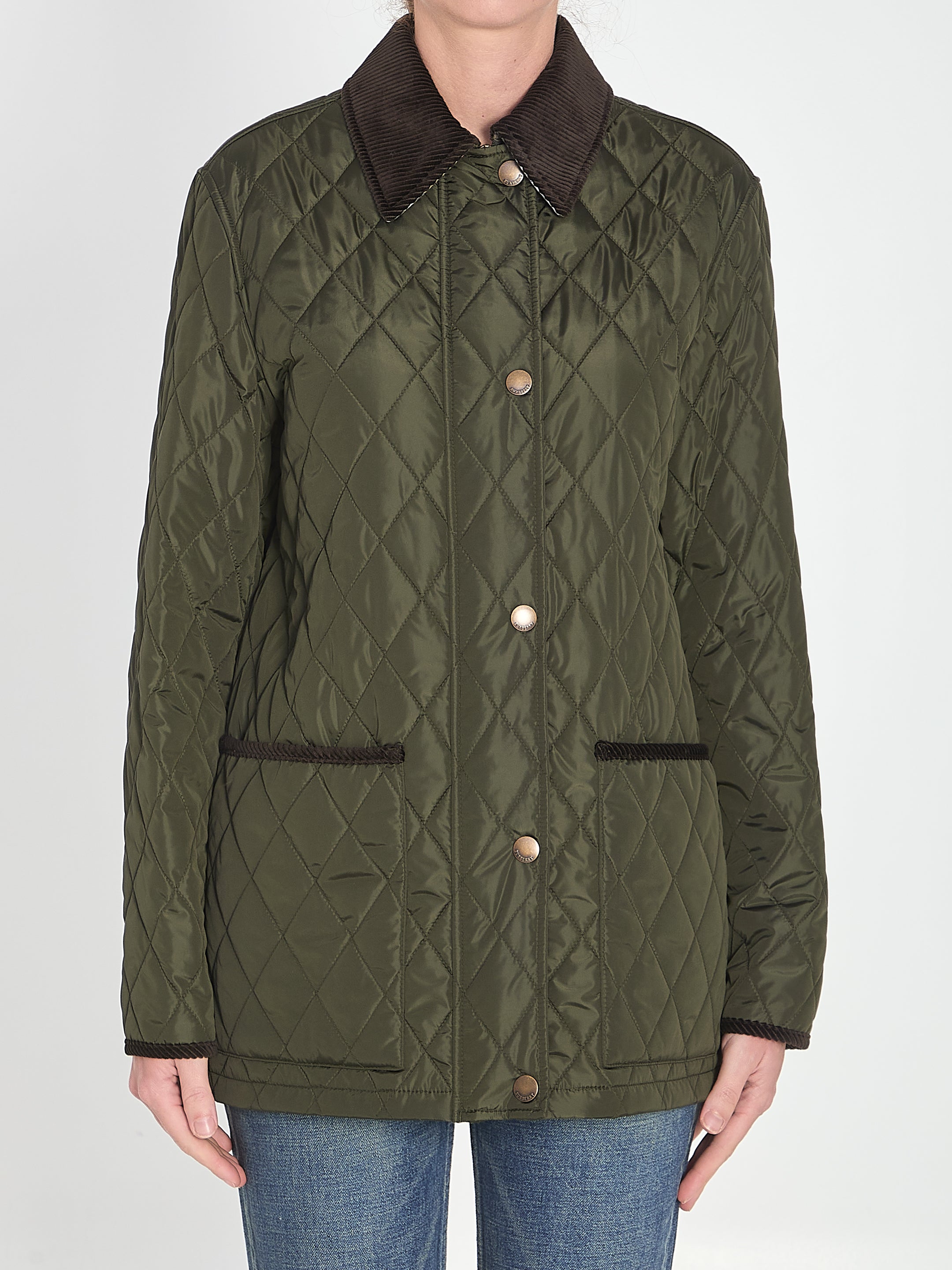 ARMY GREEN NYLON JACKET Burberry GREEN XS