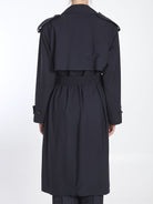 BLACK WOOL TRENCH COAT Bottega Veneta