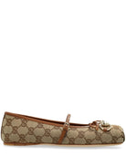 HORSEBIT GG SUPREME BALLET FLATS Gucci LEATHER BROWN 36