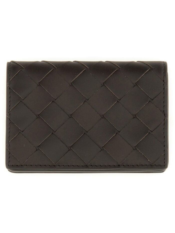 WOVEN BUSINESS CARD HOLDER Bottega Veneta BROWN UNI