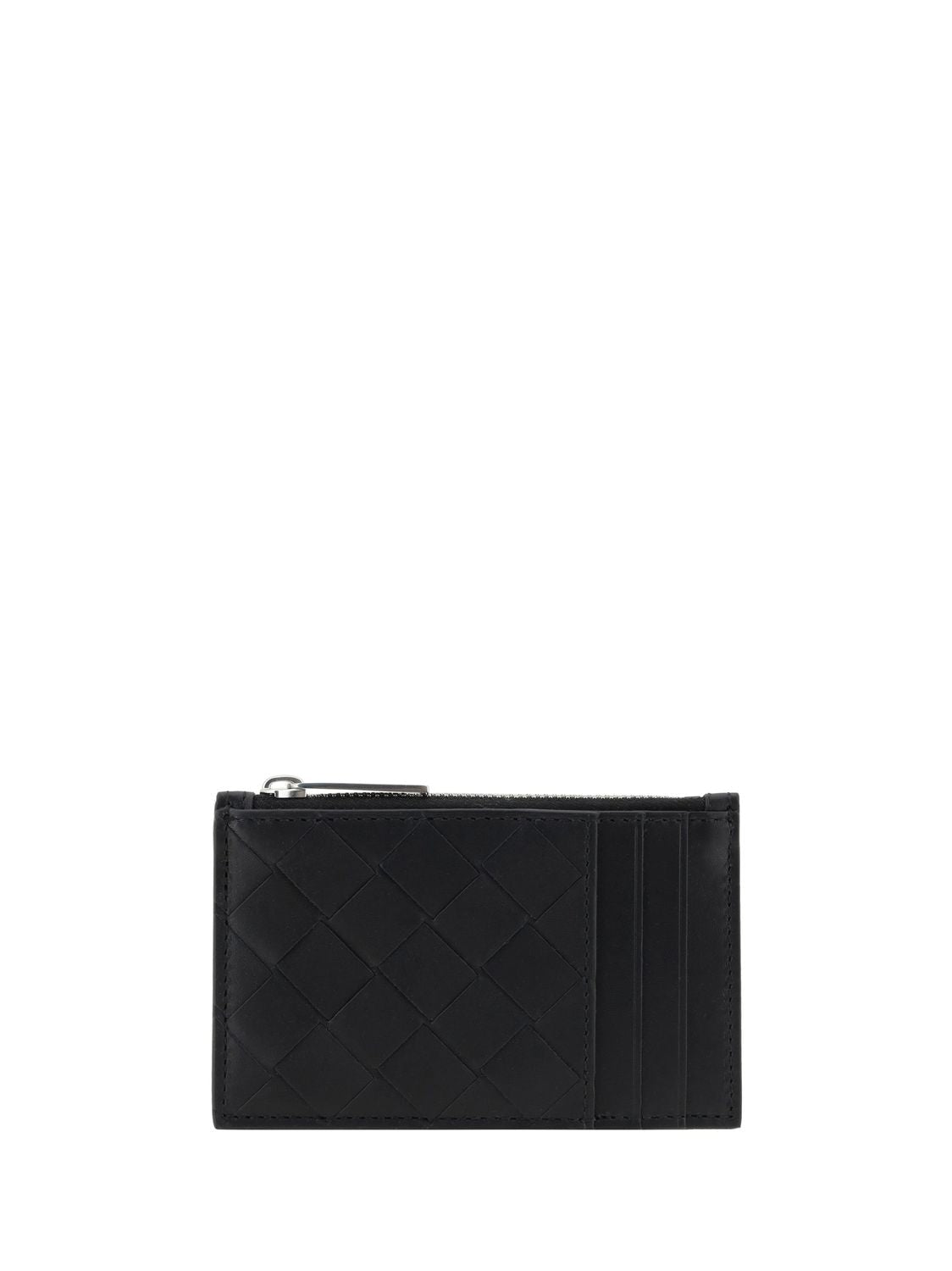 WOVEN CARD HOLDER WITH ZIPPER Bottega Veneta BLACK UNI