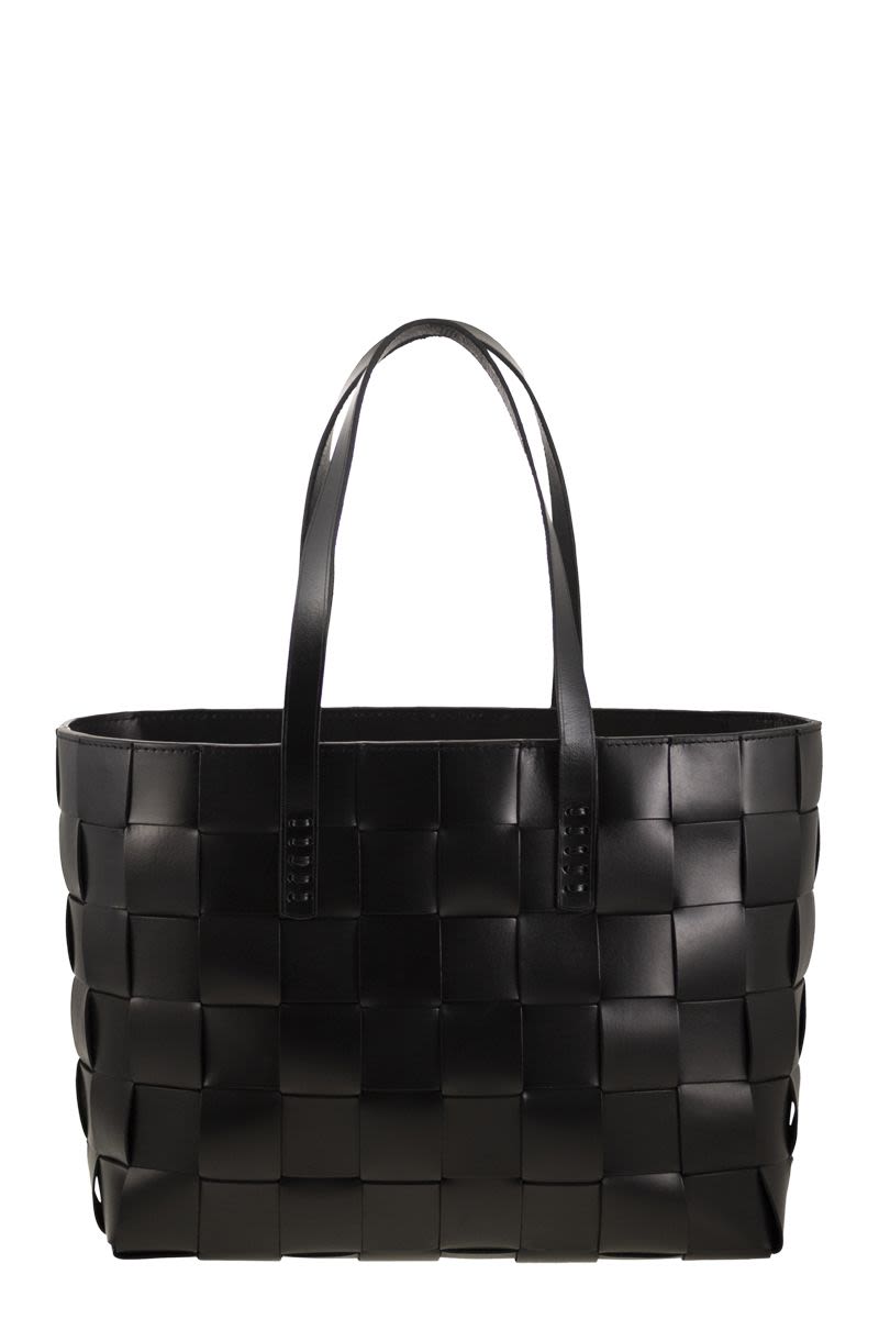 JAPAN TOTE - WOVEN LEATHER BAG Dragon BLACK ONE SIZE
