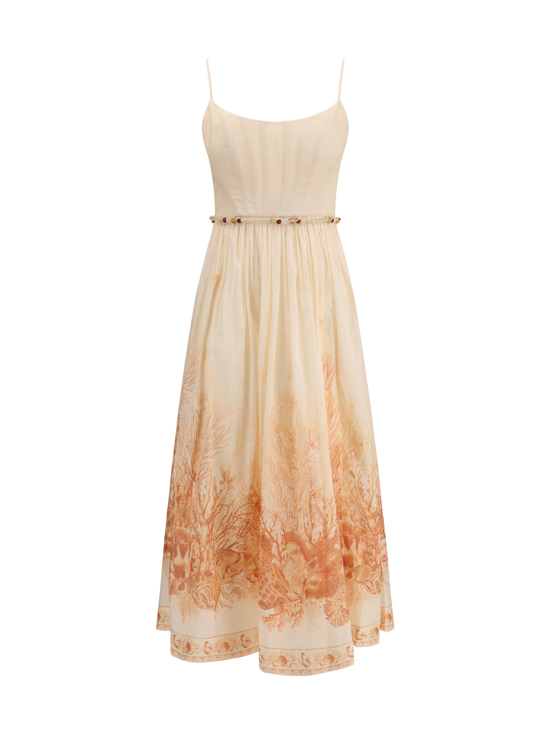 cotton corset midi dress Corset Midi Dress Wanderlust Coral Toile – Lord & Taylor
