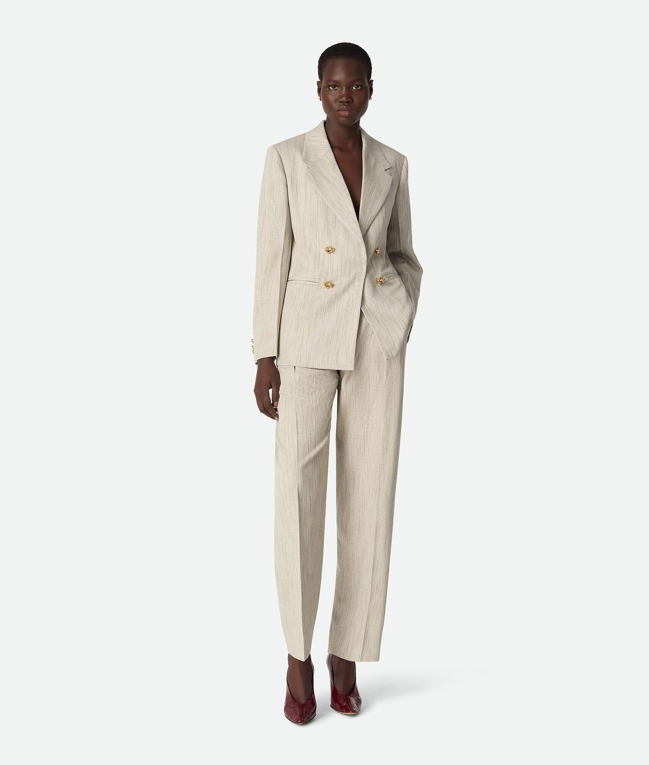 DOUBLE-BREASTED VISCOSE AND SILK JACKET Bottega Veneta