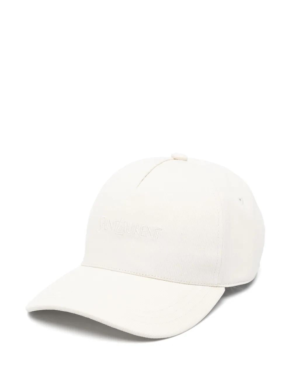 BASEBALL HAT WITH LOGO Saint Laurent IVORY 57