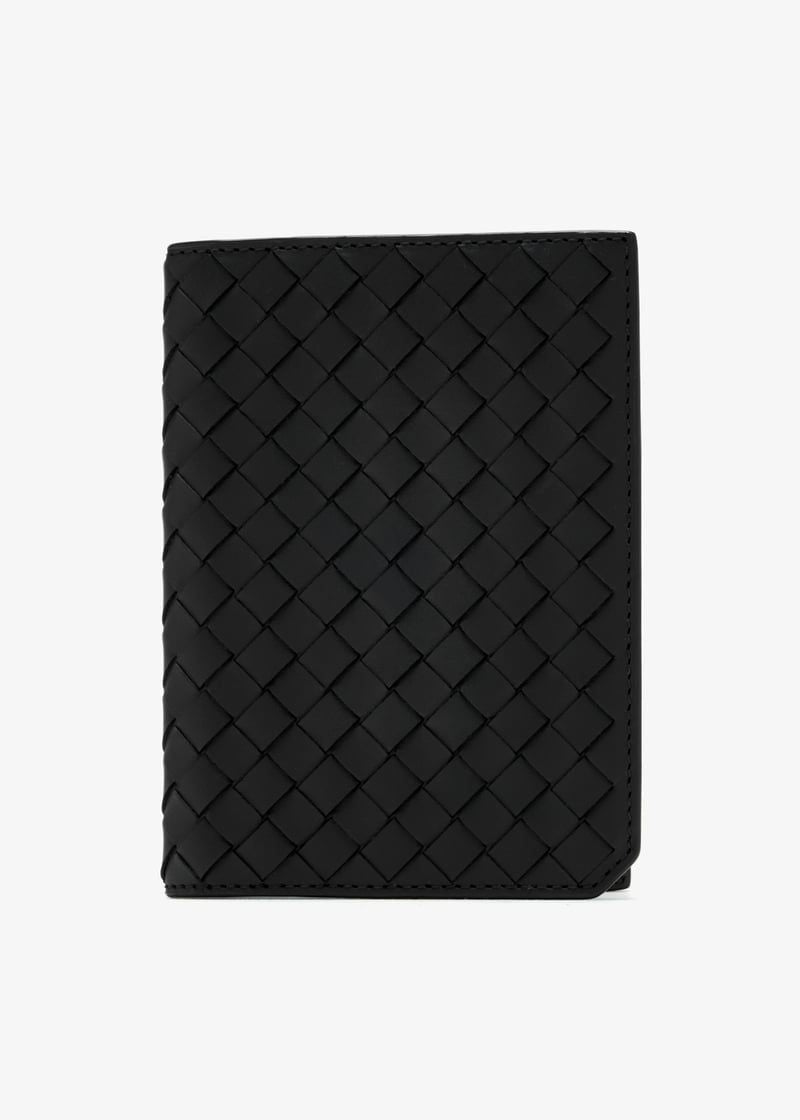 SMALL WOVEN PASSPORT HOLDER Bottega Veneta BLACK UNI