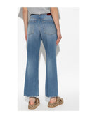 DENIM PANTS WITH LOGO LABEL Gucci
